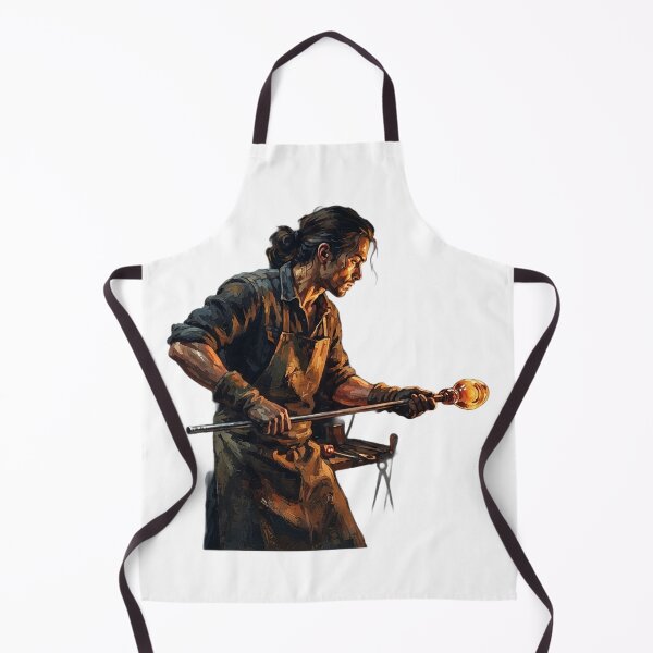 Item preview, Glassblower At The Furnace By Night designed and sold by eduardoroa22.