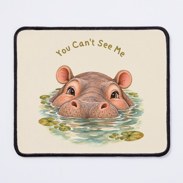 Item preview, You Can't See Me Hippo in Water designed and sold by mycute-stickers.