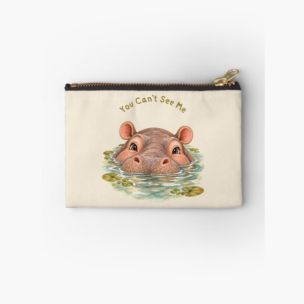 Item preview, You Can't See Me Hippo in Water designed and sold by mycute-stickers.