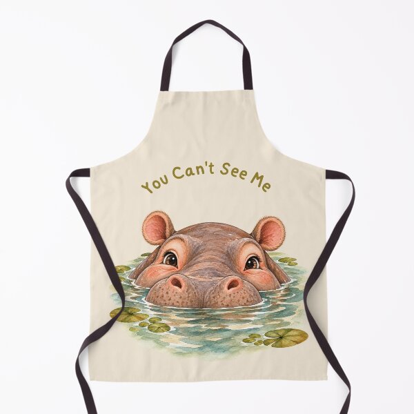 Item preview, You Can't See Me Hippo in Water designed and sold by mycute-stickers.