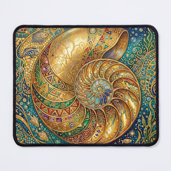 Item preview, Golden nautilus mosaic art  designed and sold by hollycooper.