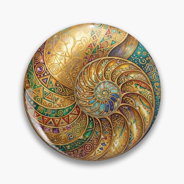 Item preview, Golden nautilus mosaic art  designed and sold by hollycooper.
