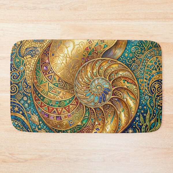 Item preview, Golden nautilus mosaic art  designed and sold by hollycooper.
