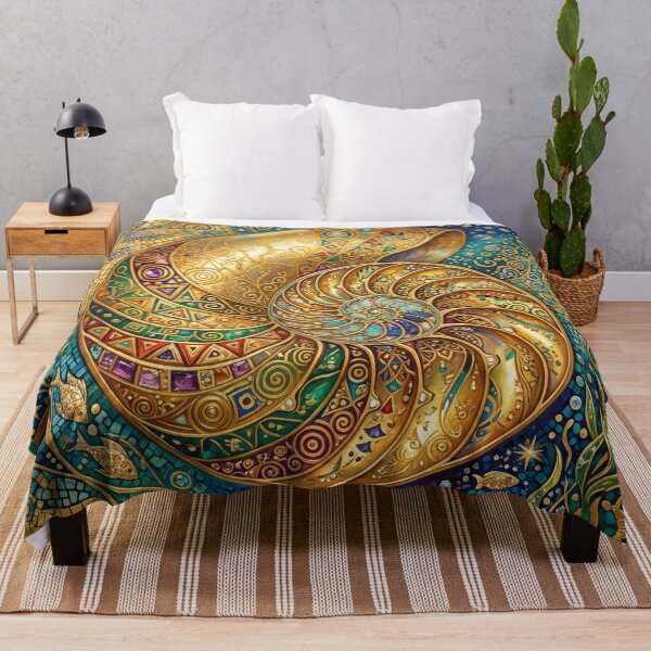 Item preview, Golden nautilus mosaic art  designed and sold by hollycooper.