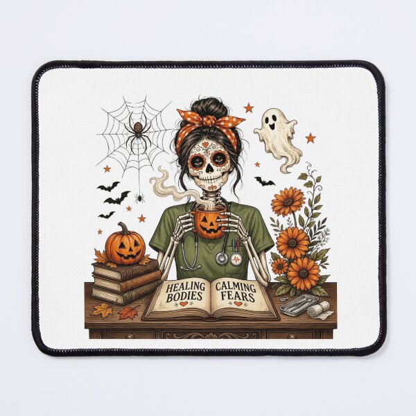 Item preview, Halloween Skeleton Nurse Sugar Skull Healthcare Illustration designed and sold by hamadacolonel.