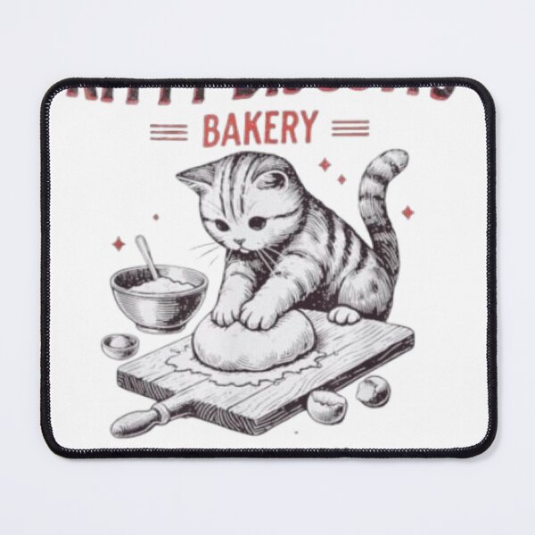 Item preview, Kitty Biscuits Bakery – Cute Cat Baking Bread Vintage Retro Design designed and sold by Mahdi Barigou.