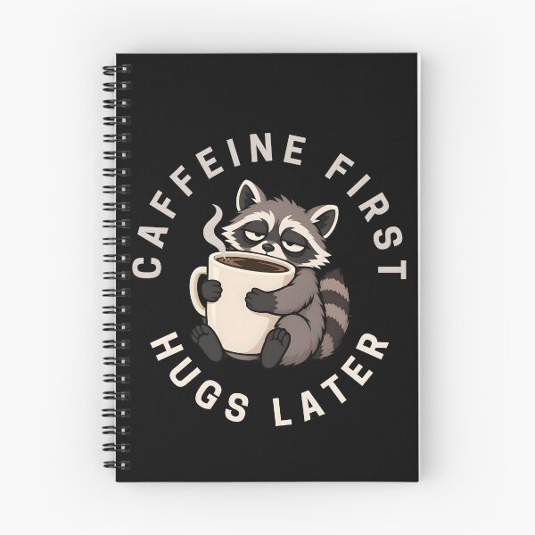 Item preview, Caffeine First Hugs Later Cute Raccoon Coffee Lover Gifts designed and sold by LeSoniPapaPrint.