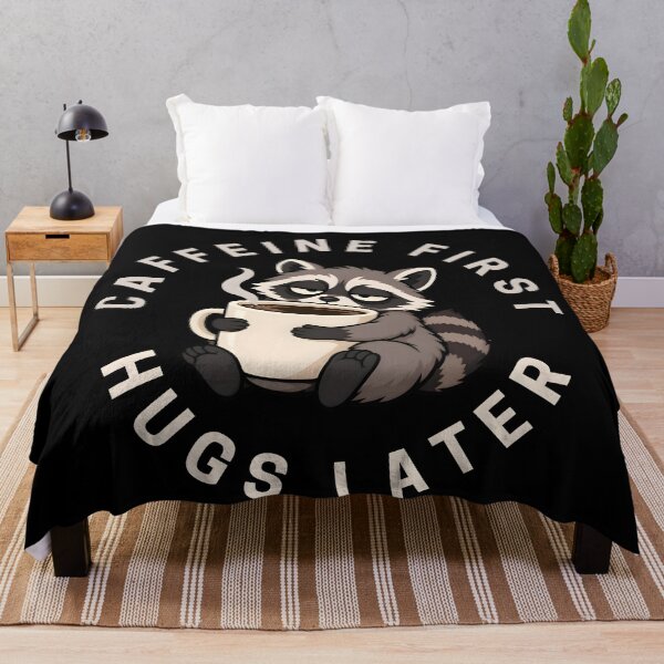 Item preview, Caffeine First Hugs Later Cute Raccoon Coffee Lover Gifts designed and sold by LeSoniPapaPrint.