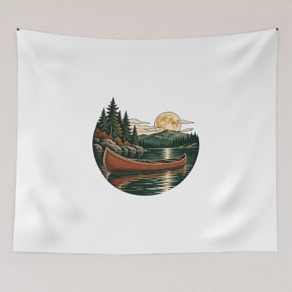 Item preview, Moonlit Northwoods Canoe designed and sold by WaynesCave.