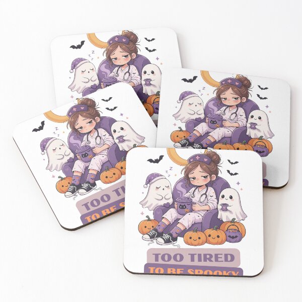 Item preview, Too Tired to Be Spooky Halloween Nurse designed and sold by Zenith-Co.