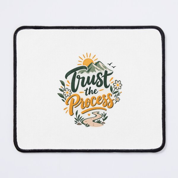 Item preview, Trust the Process Cute Retro Mountains and Path Typography Design designed and sold by SimsimahLaughs.