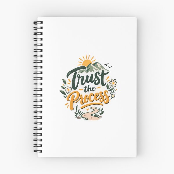 Item preview, Trust the Process Cute Retro Mountains and Path Typography Design designed and sold by SimsimahLaughs.