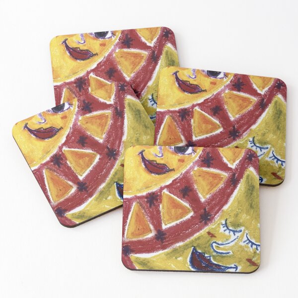 Item preview, Sun & Moon Faces - Whimsical Abstract Illustration designed and sold by MOE'S LITTLE GALLERY.
