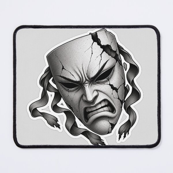 Item preview, Cracked Angry Mask Dark Surreal Art designed and sold by NovaToons.