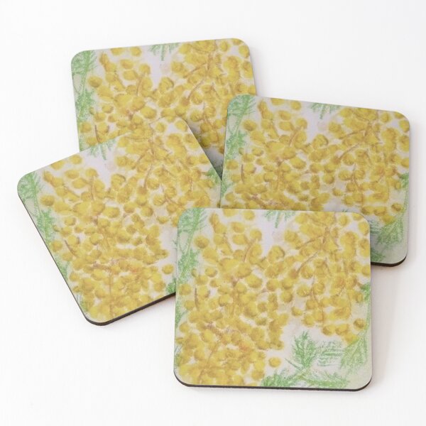 Item preview, Golden Mimosa Blossom - Oil Pastel Illustration designed and sold by MOE'S LITTLE GALLERY.