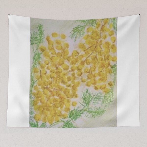 Item preview, Golden Mimosa Blossom - Oil Pastel Illustration designed and sold by MOE'S LITTLE GALLERY.
