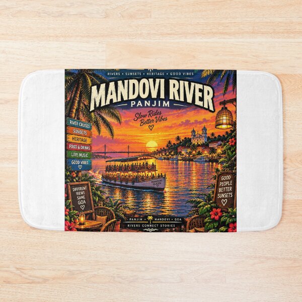Item preview, Mandovi River Panjim — Slow Rides Better Vibes designed and sold by Goanheartprints.