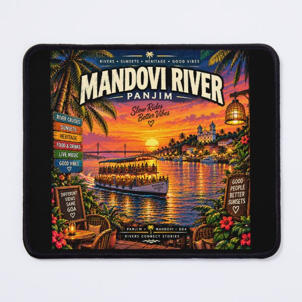 Item preview, Mandovi River Panjim — Slow Rides Better Vibes designed and sold by Goanheartprints.