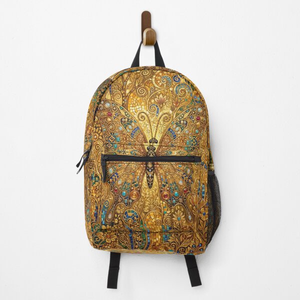Item preview, Vintage golden art nouveau butterfly mosaic tile art designed and sold by hollycooper.