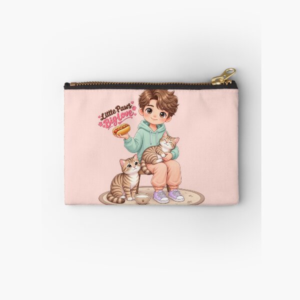 Item preview, Cute Boy with Two Cats – Little Paws Big Love | Chibi Cat Lover Design designed and sold by Meluna-studio.