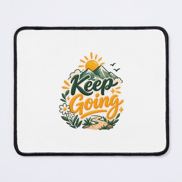 Item preview, Keep Going Cute Retro Mountains and Path Typography Design designed and sold by SimsimahLaughs.