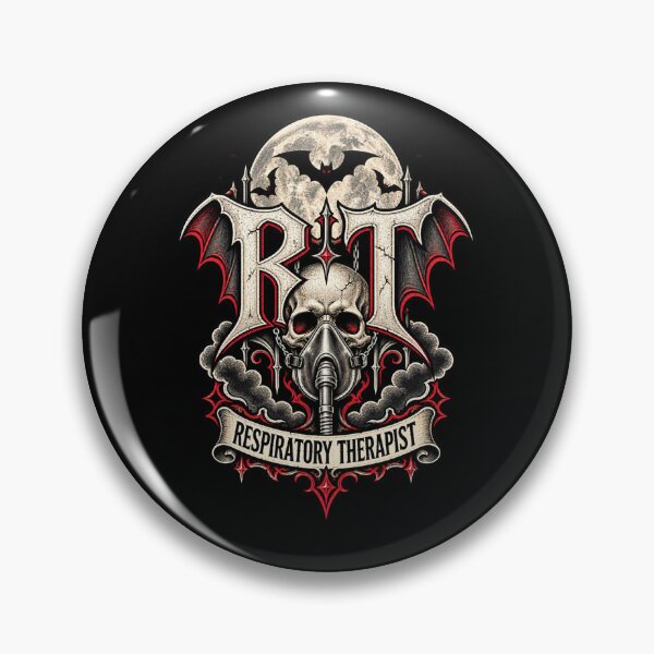 Item preview, Halloween RT Skull Oxygen Mask Respiratory Therapist designed and sold by ClinicalHubs.