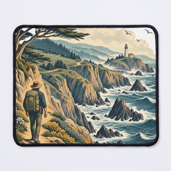 Item preview, Coastal Lighthouse Hiking Trail designed and sold by WaynesCave.