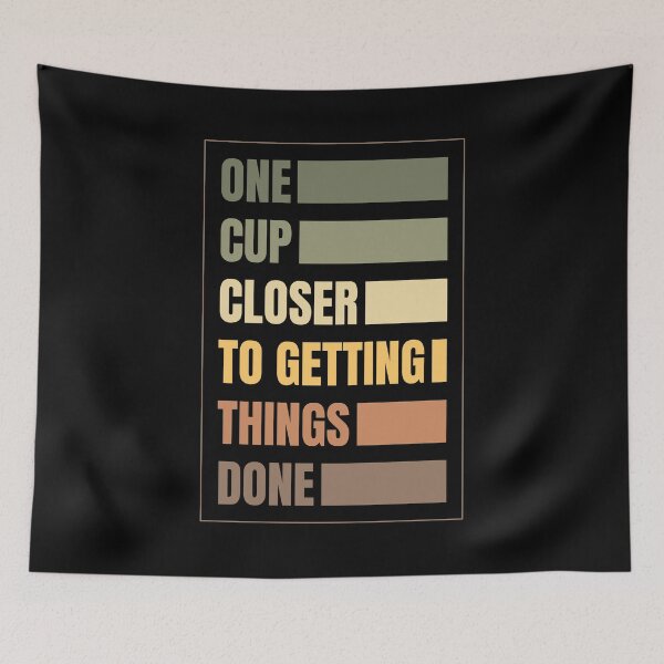 Item preview, One Cup Closer – Retro Coffee Motivation Typography Design designed and sold by Chonkz.