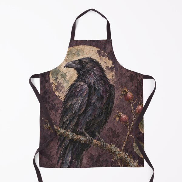Item preview, Raven and Rosehips – Dark Botanical Illustration designed and sold by Noctifolia Field Journal.