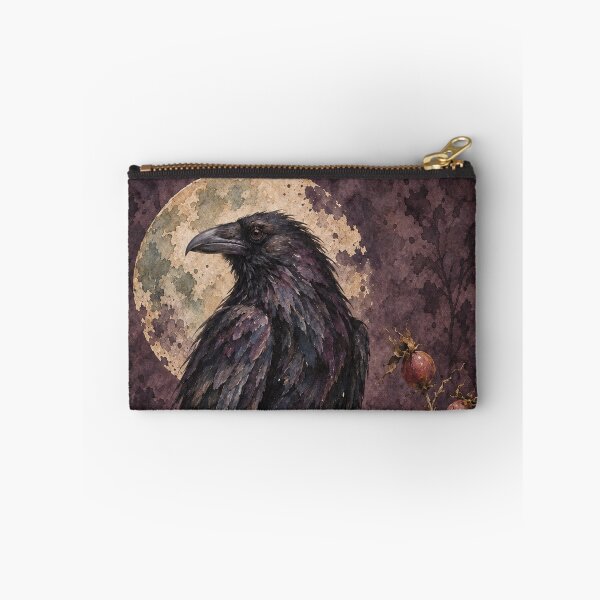Item preview, Raven and Rosehips – Dark Botanical Illustration designed and sold by Noctifolia Field Journal.