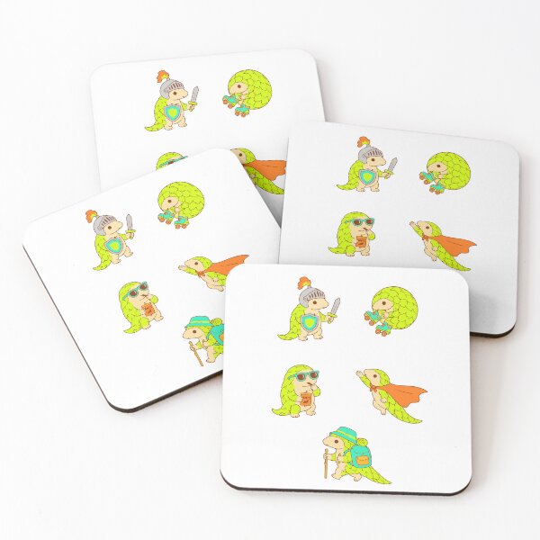 Item preview, Pangolins in Costumes – Knight, Skater, Superhero & Hiker designed and sold by Zoolumi.