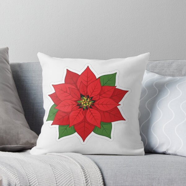 Item preview, Beautiful Red Poinsettia Christmas Flower Illustration designed and sold by Owcomm.