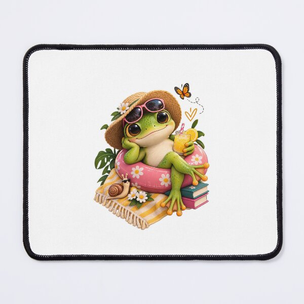 Item preview, Summer Vacation Cute Relaxing Frog in Pool Float Design designed and sold by SimsimahLaughs.
