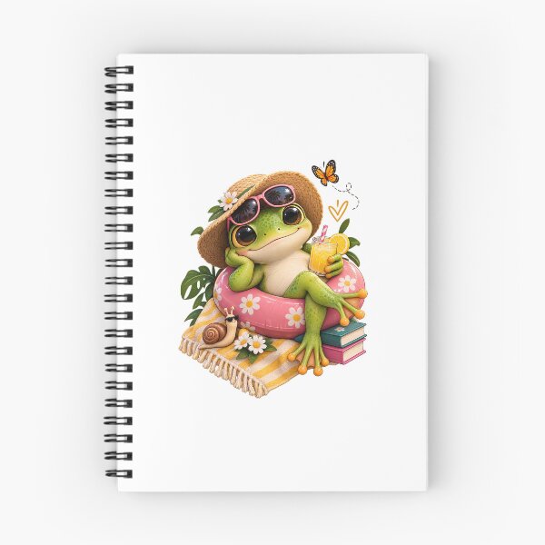 Item preview, Summer Vacation Cute Relaxing Frog in Pool Float Design designed and sold by SimsimahLaughs.