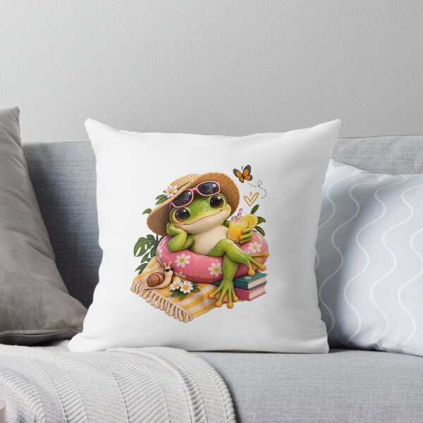 Item preview, Summer Vacation Cute Relaxing Frog in Pool Float Design designed and sold by SimsimahLaughs.