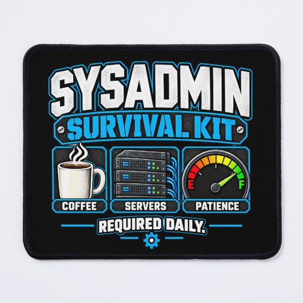 Item preview, Sysadmin Survival Kit – Coffee Servers Patience designed and sold by JDR Tees.