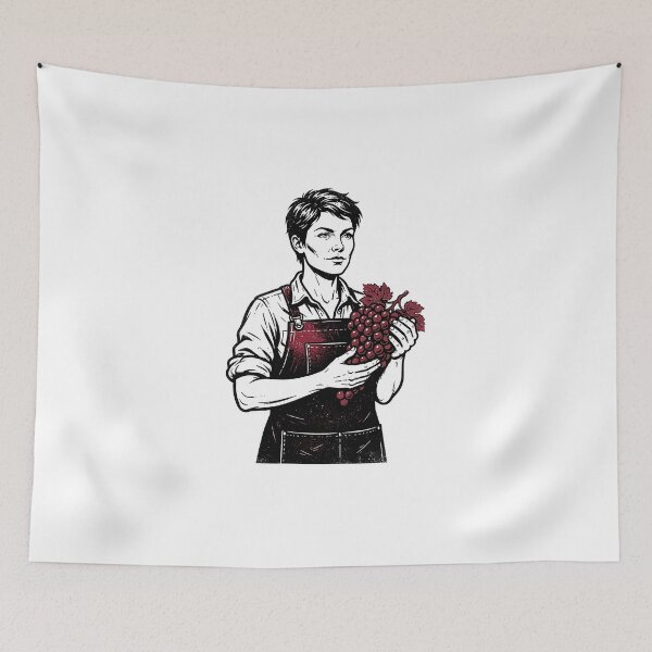 Item preview, Winemaker Portrait With Grapes designed and sold by eduardoroa22.