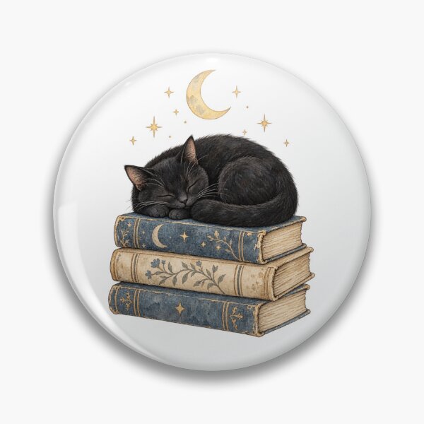 Item preview, Sleepy Black Cat On A Book Stack designed and sold by Inkworksbyshery.
