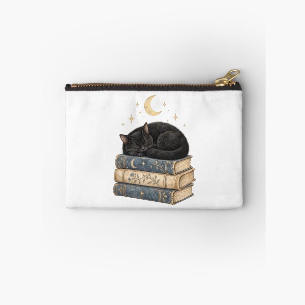 Item preview, Sleepy Black Cat On A Book Stack designed and sold by Inkworksbyshery.