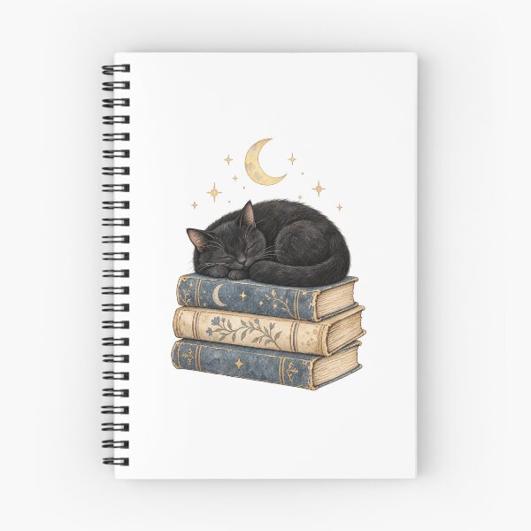 Item preview, Sleepy Black Cat On A Book Stack designed and sold by Inkworksbyshery.