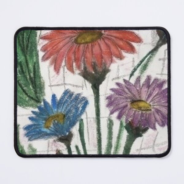 Item preview, Three Daisies Bouquet - Oil Pastel Illustration designed and sold by MOE'S LITTLE GALLERY.