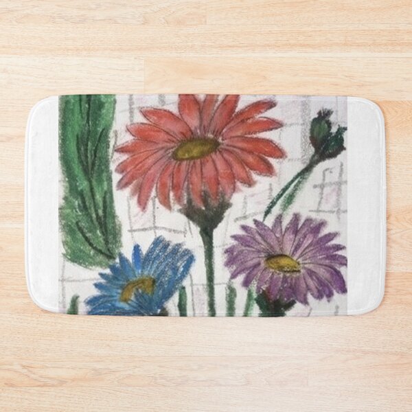 Item preview, Three Daisies Bouquet - Oil Pastel Illustration designed and sold by MOE'S LITTLE GALLERY.