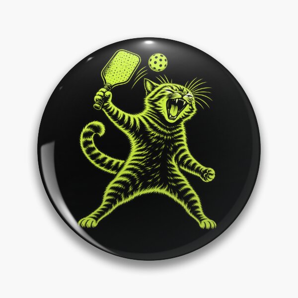 Item preview, Funny Cat Playing Pickleball Crazy Pickleball Cat Sports Lover Humor designed and sold by 76Valeria.