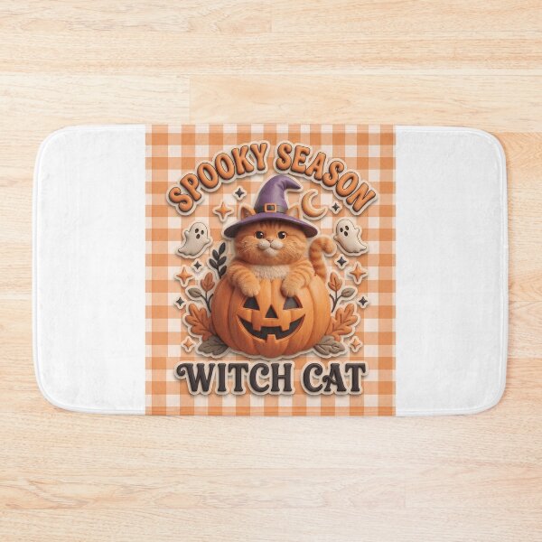 Item preview, Cute Spooky Witch Cat | Pumpkin Halloween designed and sold by Basma Designs | Retro, Kawaii Shirts & Stickers.