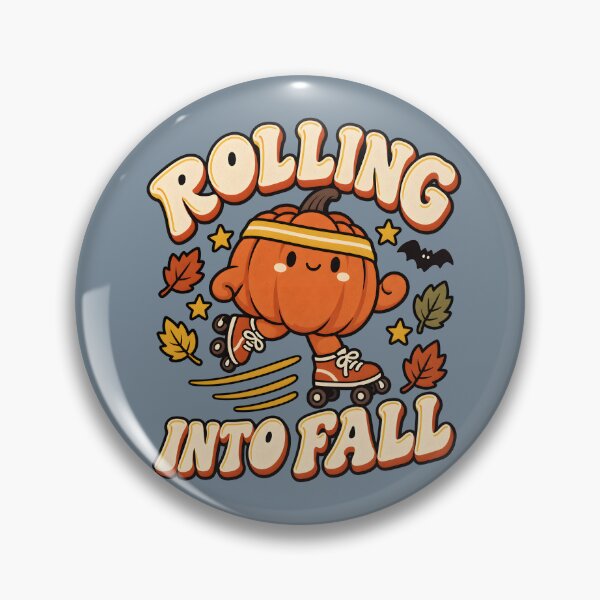 Item preview, Rolling Into Fall Kawaii Pumpkin Roller Skater designed and sold by  MAD's Recreation Studio.