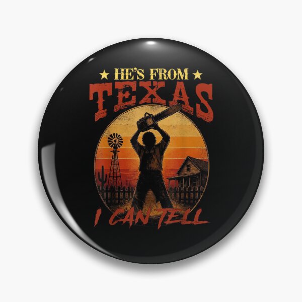 Item preview, He's from Texas I Can Tell Halloween Chainsaw Spooky Farm designed and sold by ArtByimamS.