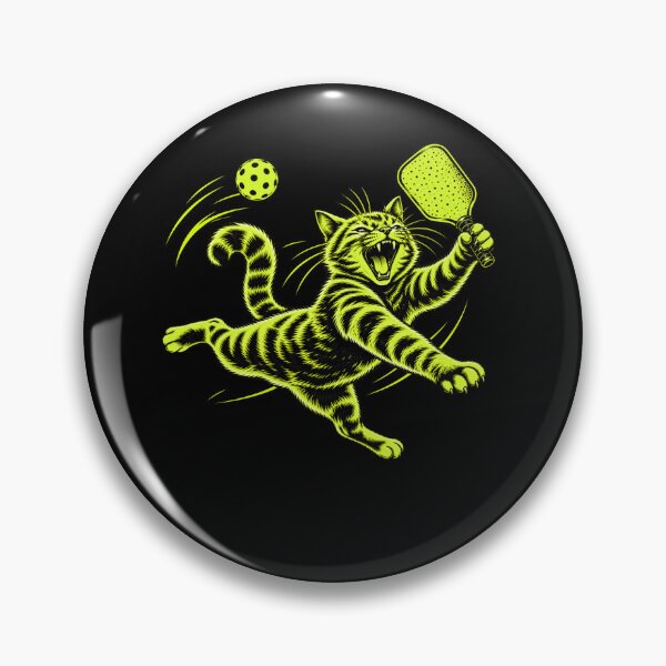 Item preview, Funny Cat Playing Pickleball Crazy Pickleball Cat Sports Lover Humor designed and sold by 76Valeria.