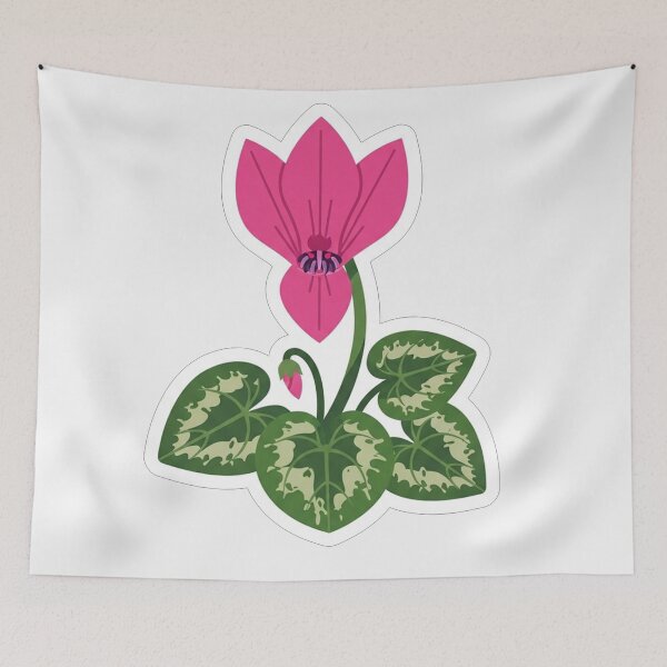 Item preview, Pink Cyclamen Flower Botanical Vector Illustration designed and sold by Owcomm.