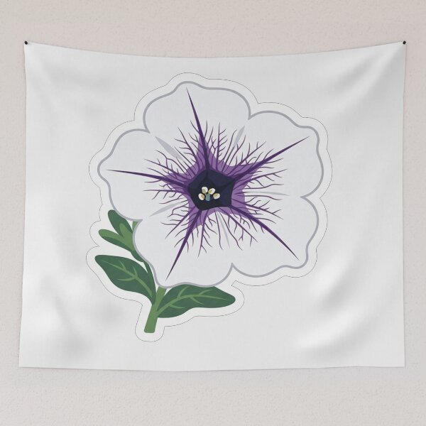 Item preview, Elegant White Petunia Flower With Purple Center designed and sold by Owcomm.