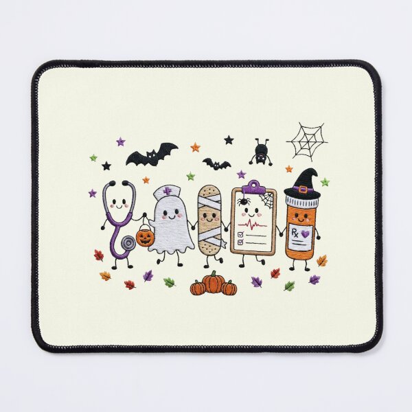 Item preview, Cute Halloween Medical Squad Faux Embroidery Spooky Healthcare Art designed and sold by hamadacolonel.